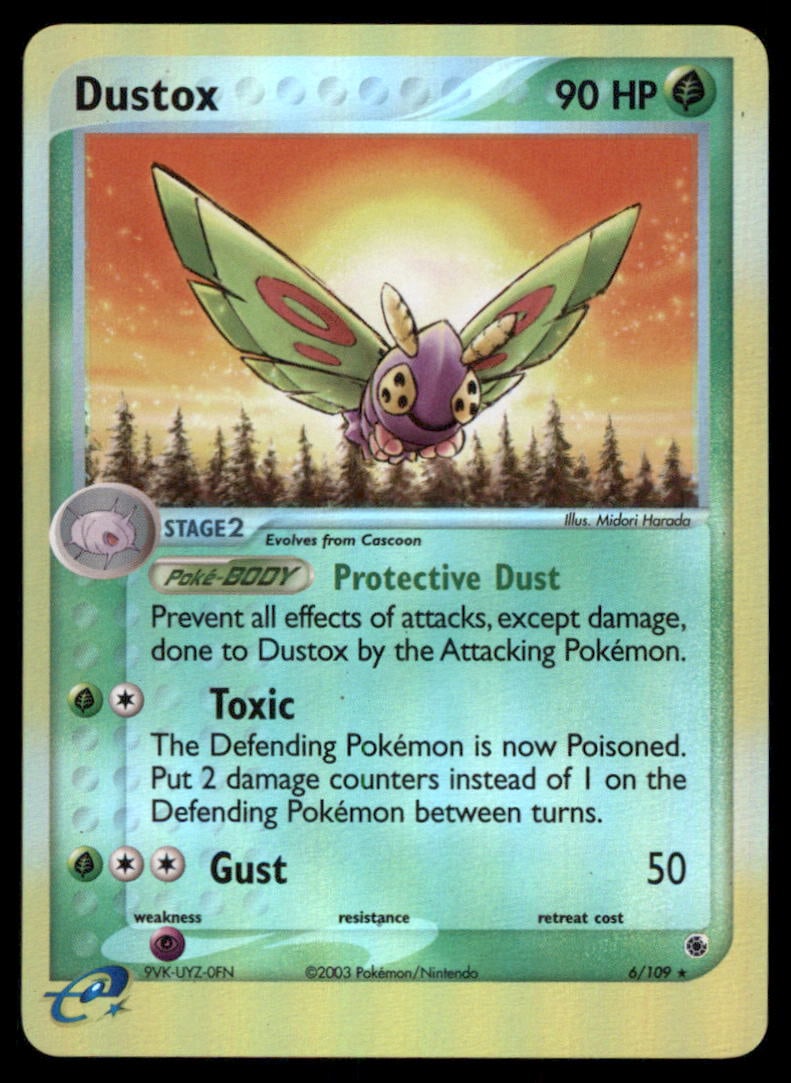 Dustox Ruby and Sapphire #6/109 Reverse Holo Pokemon Card: We offer combined shipping on multiple items. Buyers may also arrange their own shipping. LiveShipping is a separate and independent option for shipping that is NOT a part of the auction house or thei