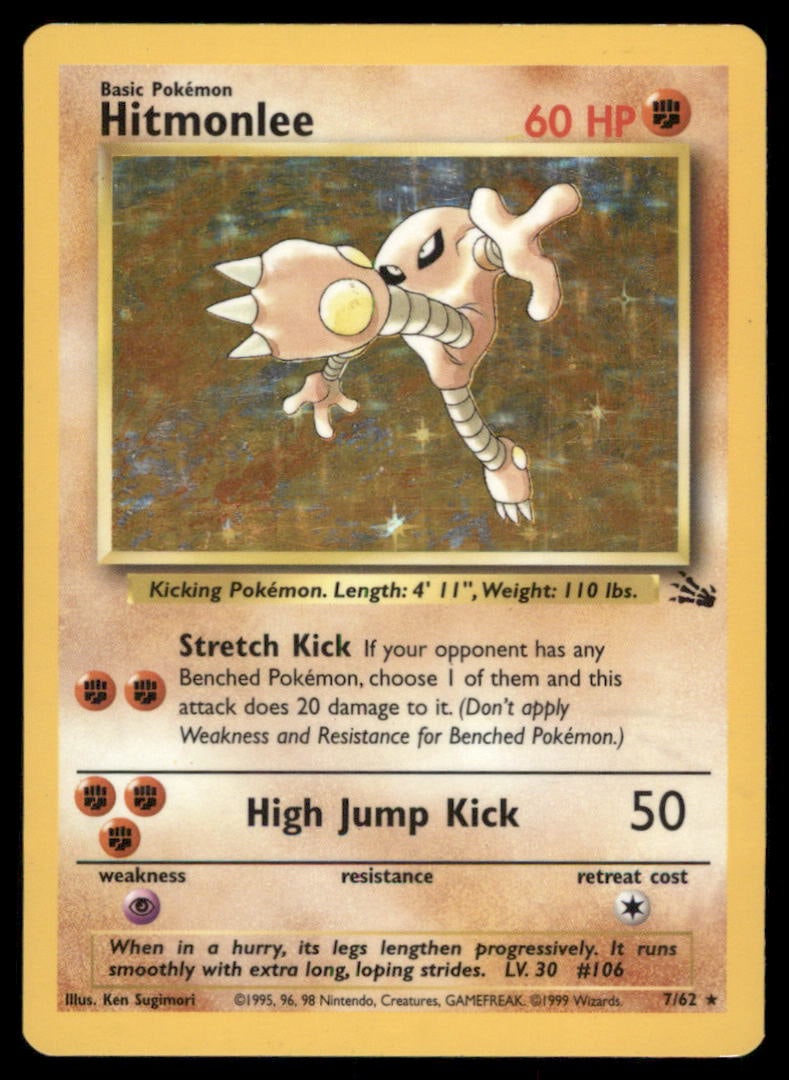 Hitmonlee (7) Fossil #07/62 Holo Pokemon Card: We offer combined shipping on multiple items. Buyers may also arrange their own shipping. LiveShipping is a separate and independent option for shipping that is NOT a part of the auction house or thei