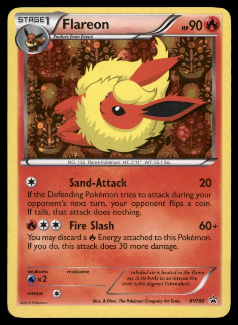 Flareon Black and White Promos #BW88 Holo Pokemon Card (1 of 2)