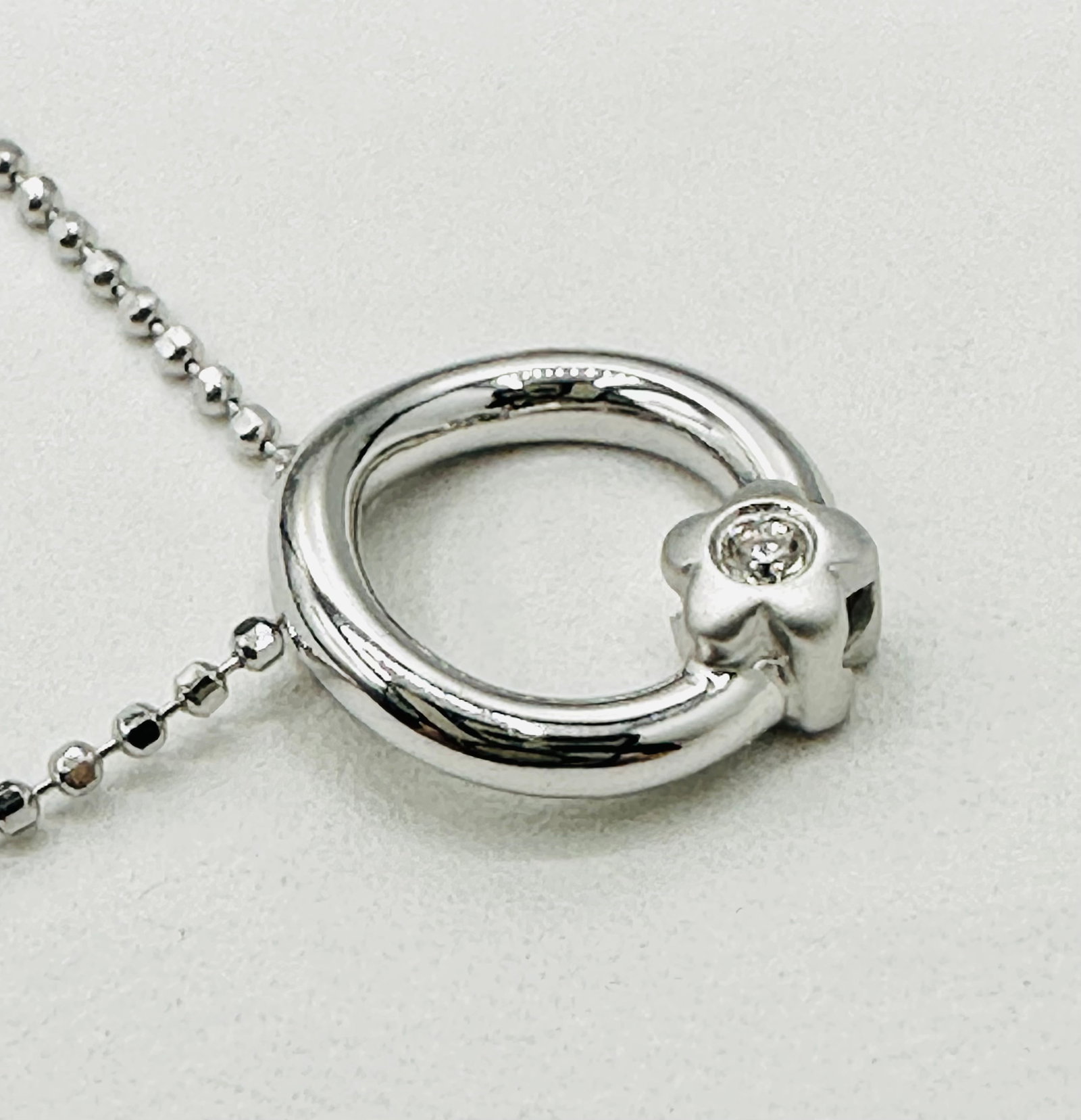 Natural Diamond Pendant and Chain, 14KT White Gold # 2502 (1 of 4)