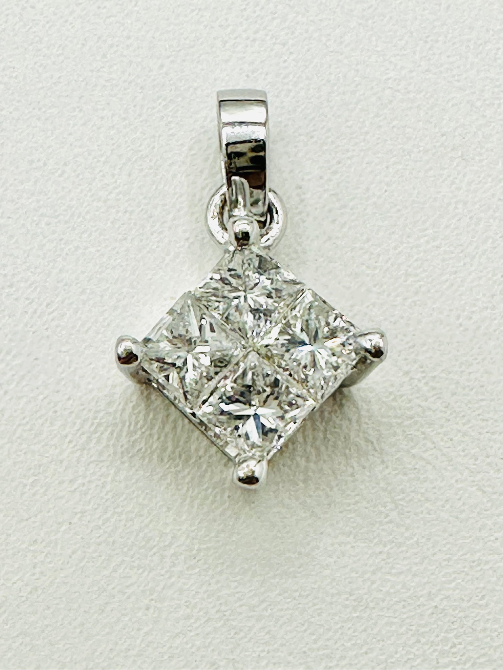 Natural Diamond Pendant,14KT White Gold # 2516 (1 of 4)