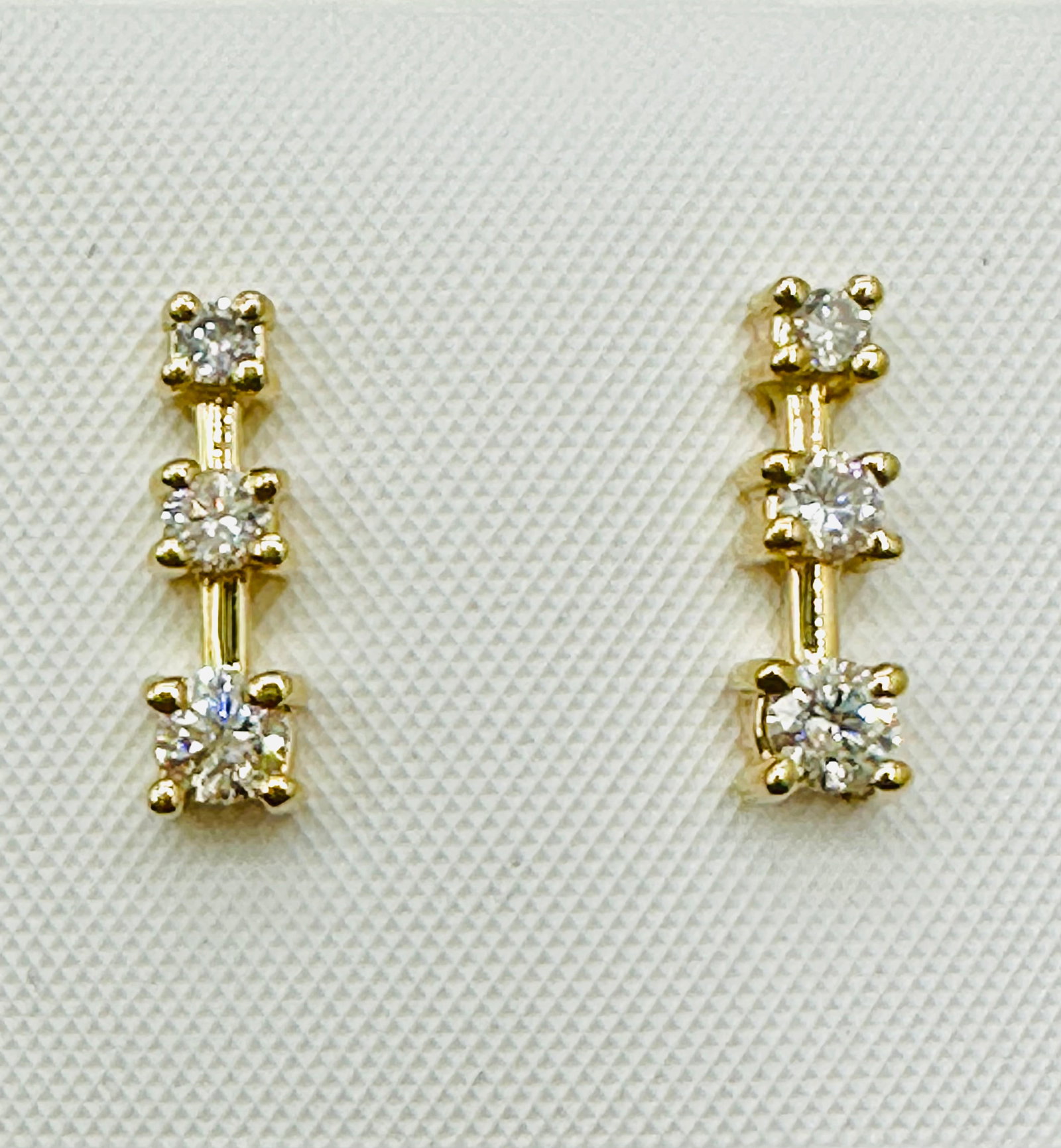 Pair of Natural Diamond Stud Earrings, 14KT Yellow Gold # 2524 (1 of 4)