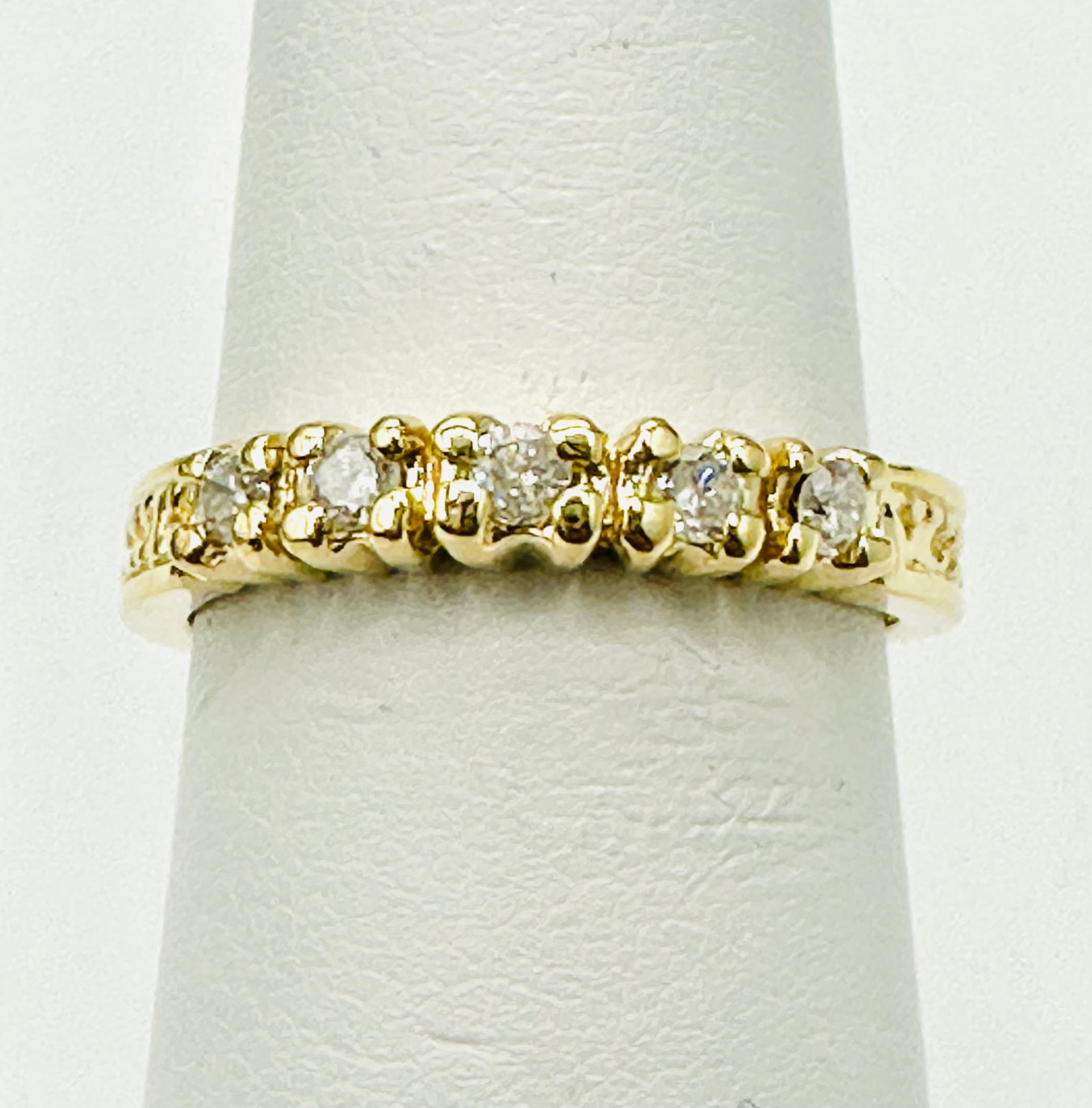 Natural Diamond Band Ring,14KT Yellow Gold # 2529 (1 of 4)