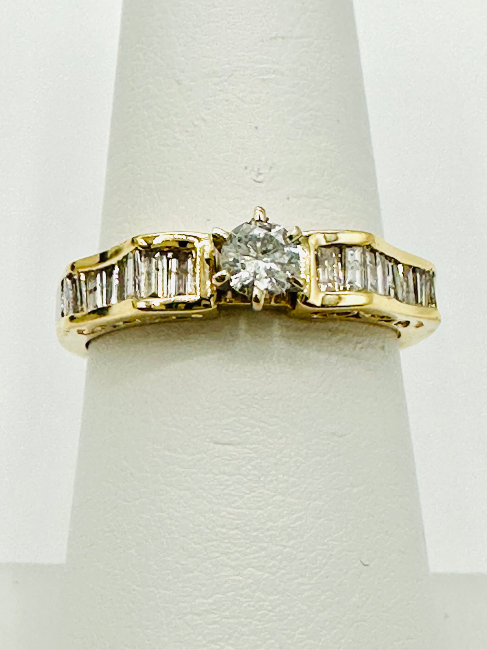 Natural Diamond Engagement Ring,14KT Yellow Gold # 2653 (1 of 4)