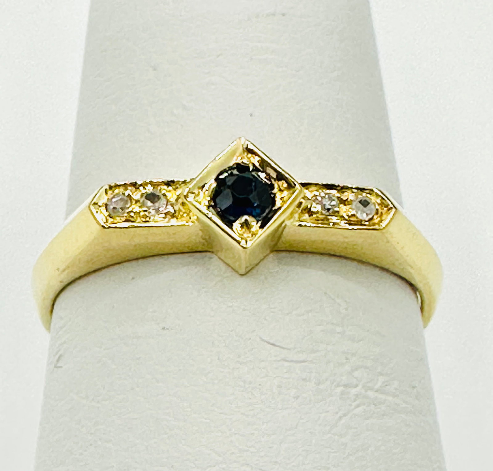 Natural Sapphire and Diamond Ring,14KT Yellow Gold # 2671 (1 of 4)
