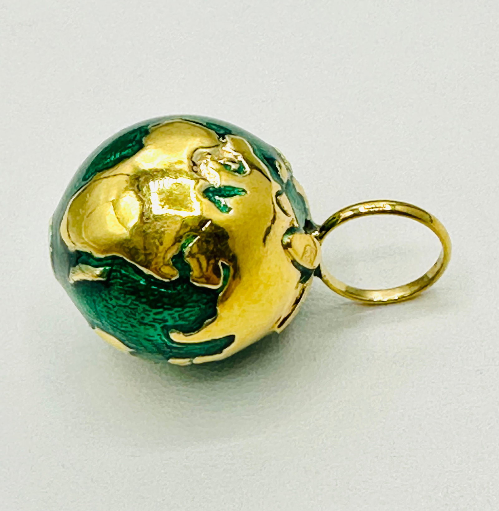 18KT Yellow Gold, Globe Charm With Enamel # 2706 (1 of 5)