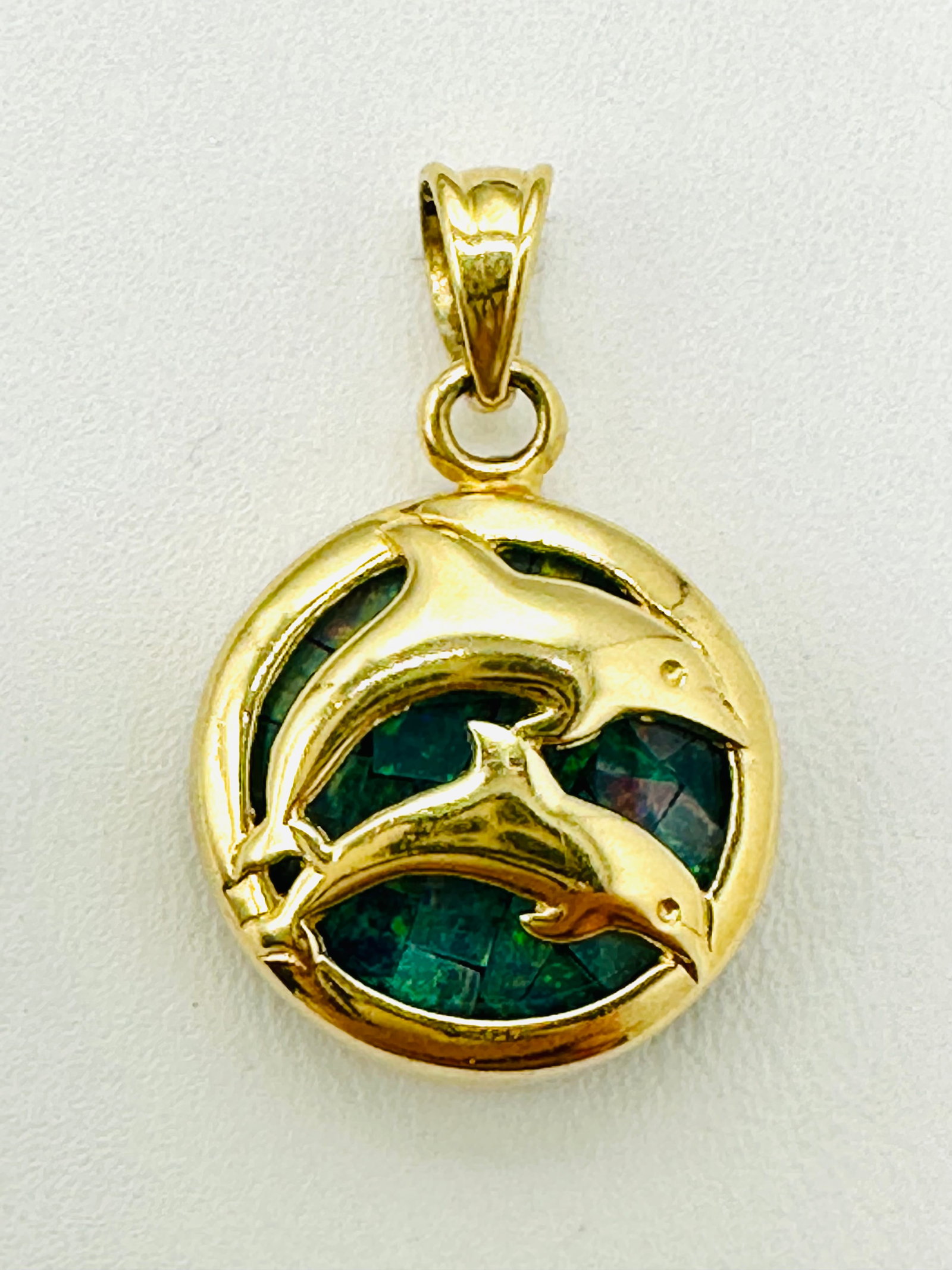 14KT Yellow Gold dolphin Pendant # 2720 (1 of 4)