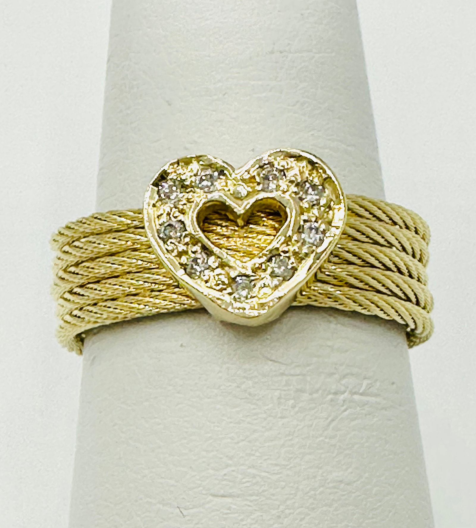 Natural Diamond Heart Ring,14KT Yellow Gold # 2761 (1 of 4)