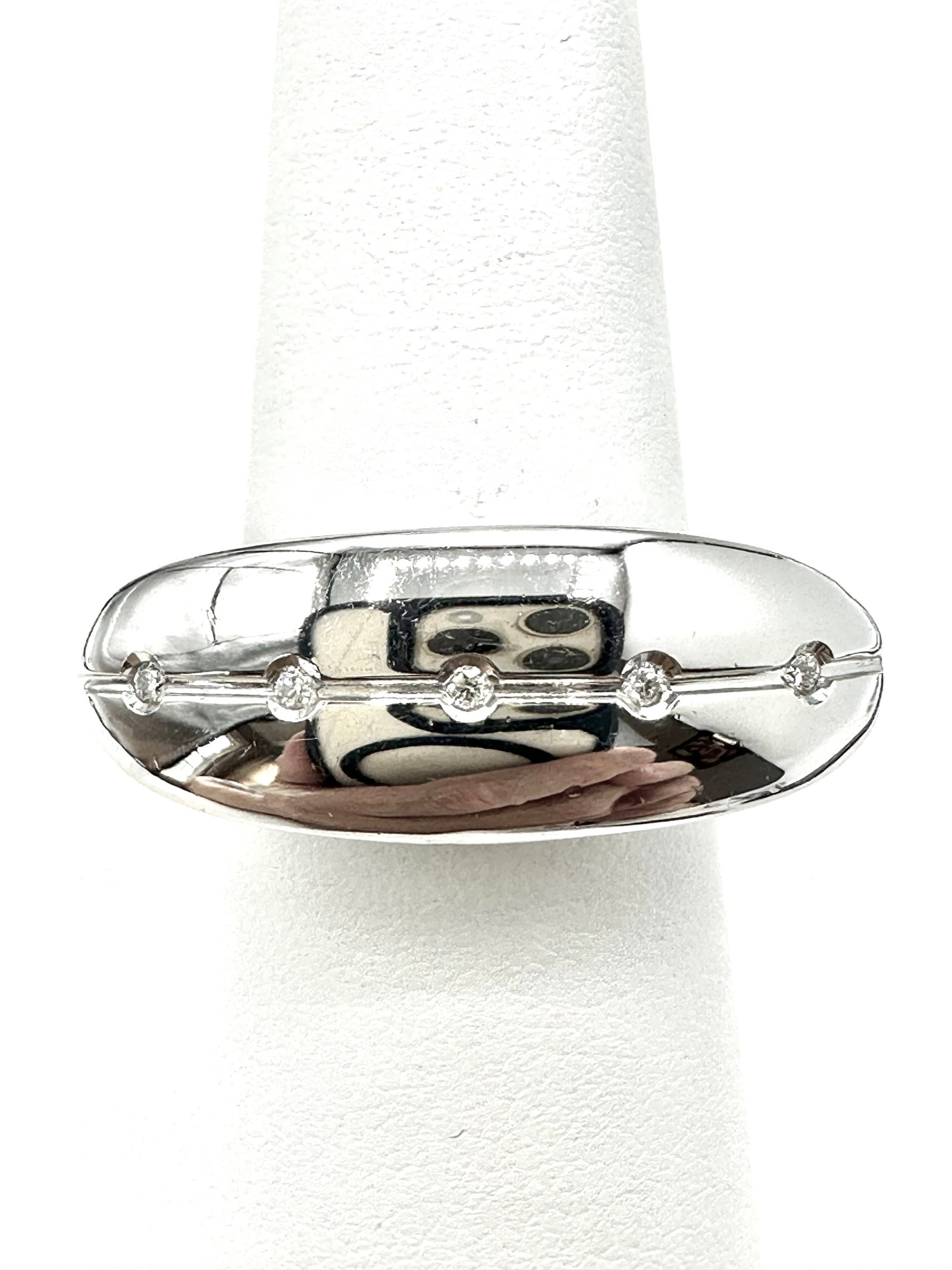 14KT White Gold Natural Diamond Ring Size 6.75 - J11263 (1 of 3)