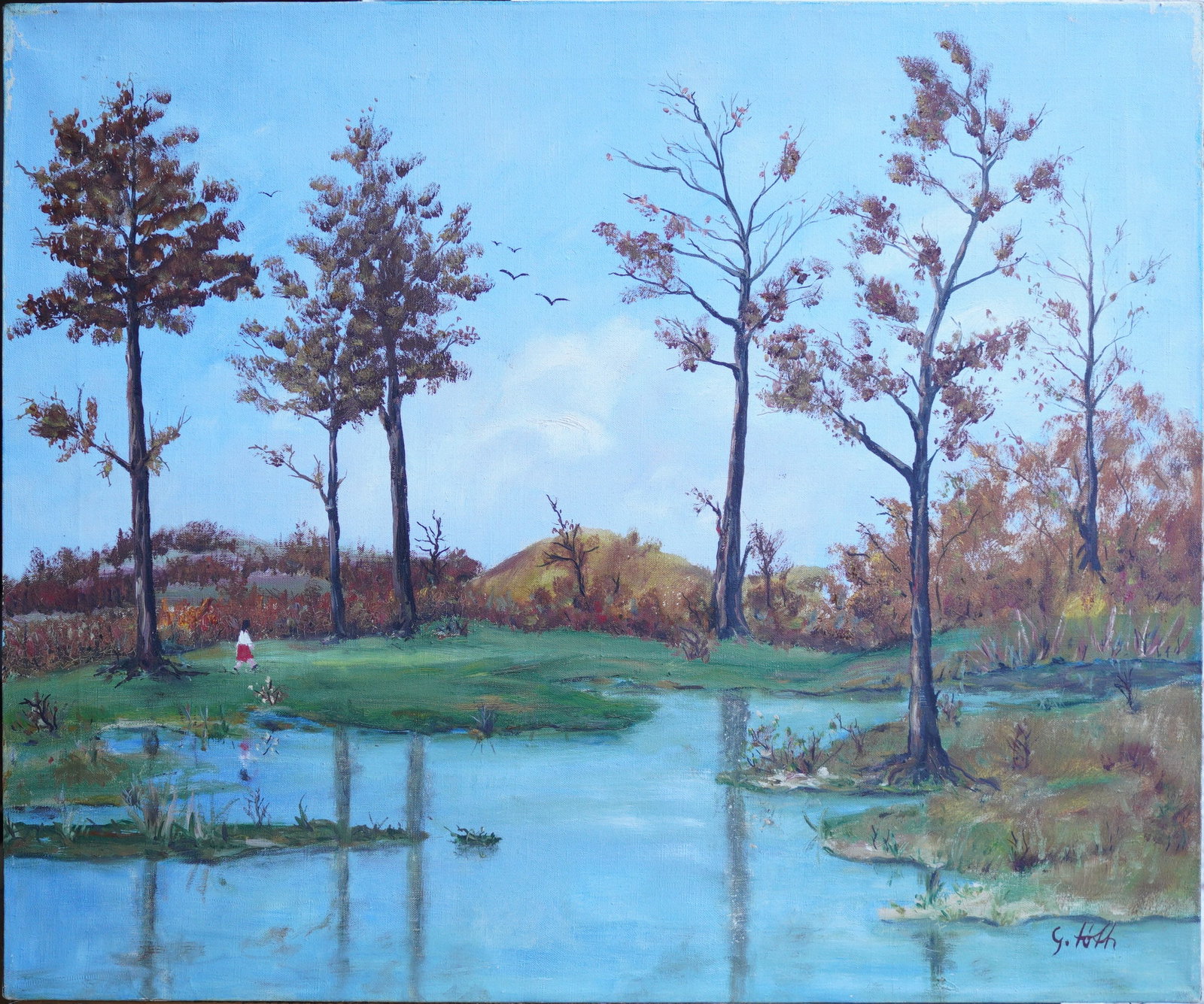 Summer Lake Oil on Canvas Painting (1 of 7)
