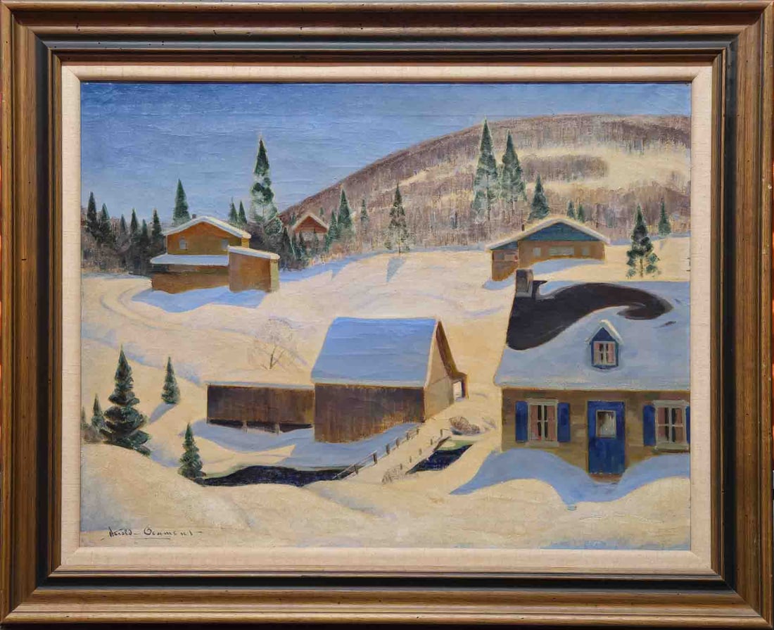 1898-1984 Ottawa, Canada Thomas Harold Beament Oil On Canvas "SUNNY MORNING NEAR ST. ADELE" (1 of 9)