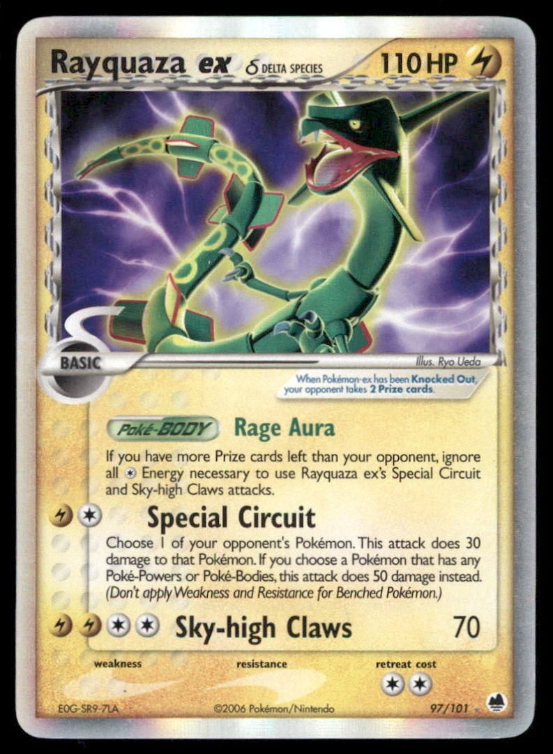 Rayquaza ex (Delta Species) Dragon Frontiers #97/101 Holo Pokemon Card (1 of 2)
