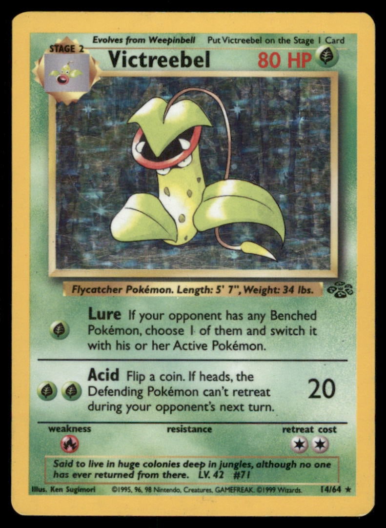 Victreebel (14) Jungle #14/64 Holo Pokemon Card: We offer combined shipping on multiple items. Buyers may also arrange their own shipping. LiveShipping is a separate and independent option for shipping that is NOT a part of the auction house or thei