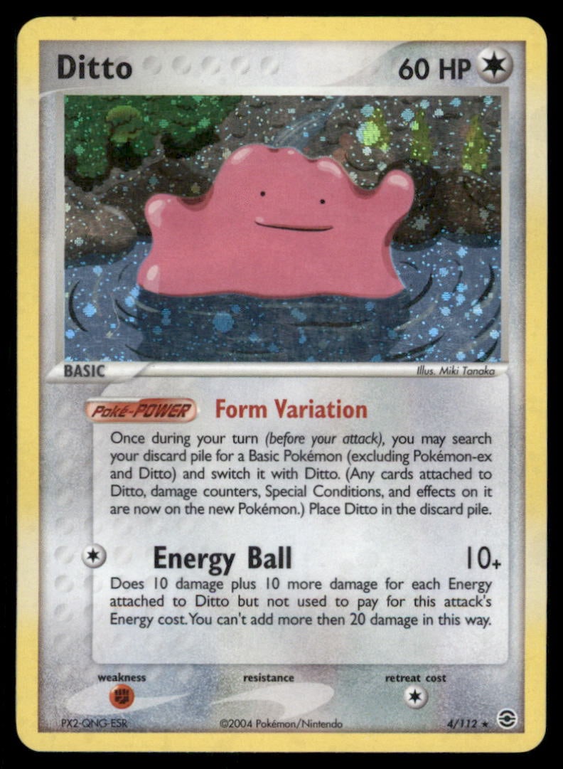 Ditto FireRed & LeafGreen #4/112 Holo Pokemon Card: We offer combined shipping on multiple items. Buyers may also arrange their own shipping. LiveShipping is a separate and independent option for shipping that is NOT a part of the auction house or thei