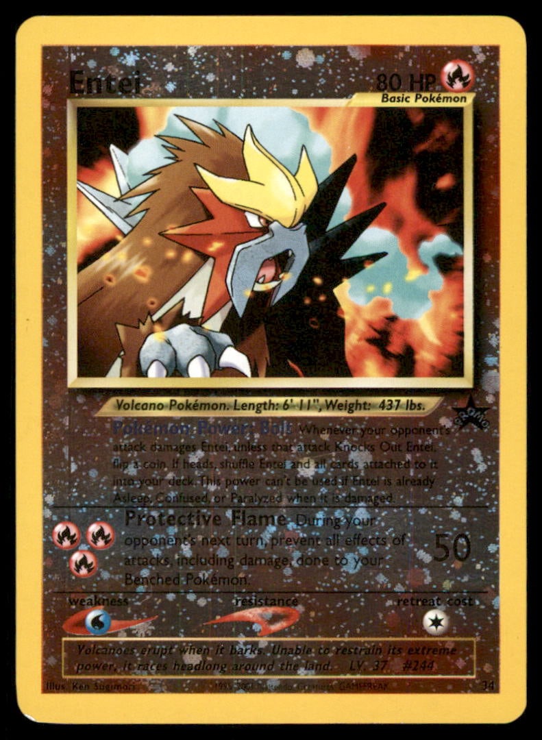 Entei WoTC Promo #34/53 Holo Pokemon Card: We offer combined shipping on multiple items. Buyers may also arrange their own shipping. LiveShipping is a separate and independent option for shipping that is NOT a part of the auction house or thei