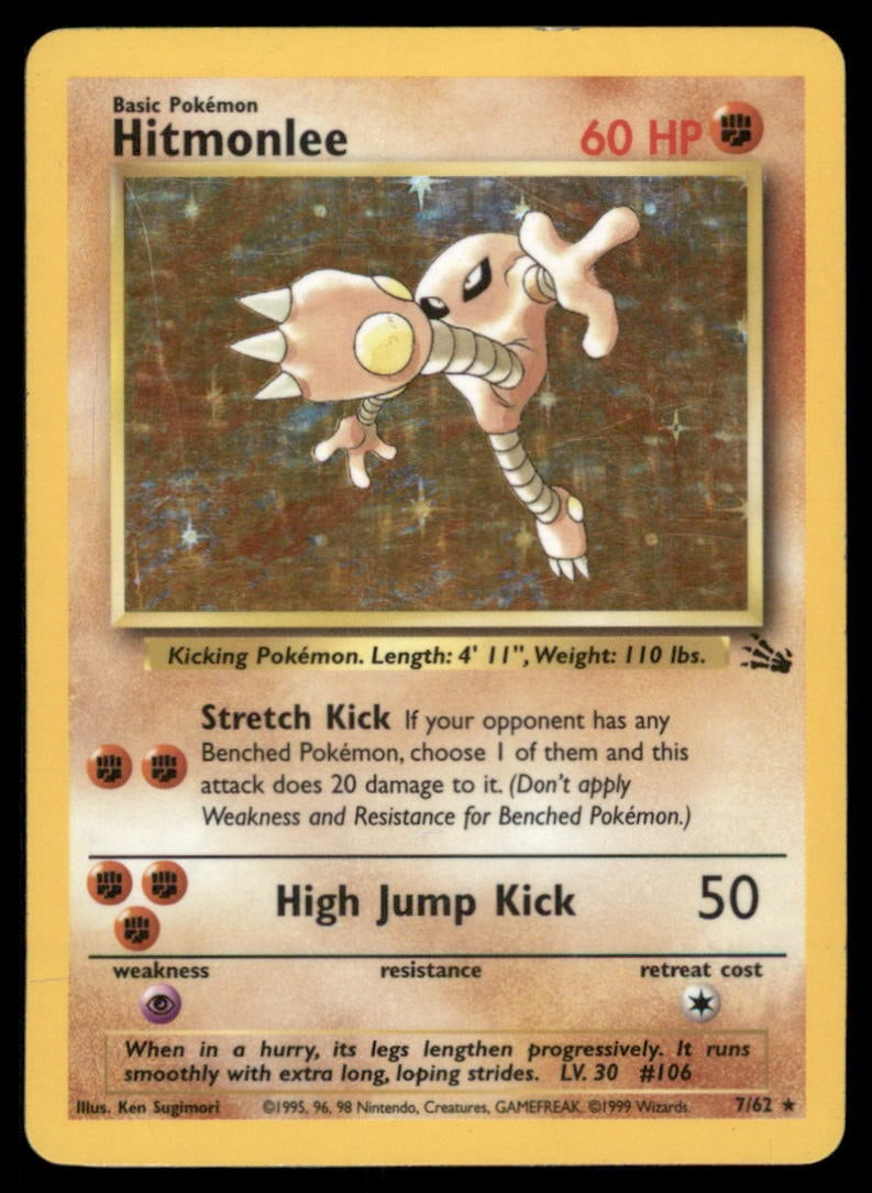 Hitmonlee (7) Fossil #07/62 Holo Pokemon Card: We offer combined shipping on multiple items. Buyers may also arrange their own shipping. LiveShipping is a separate and independent option for shipping that is NOT a part of the auction house or thei