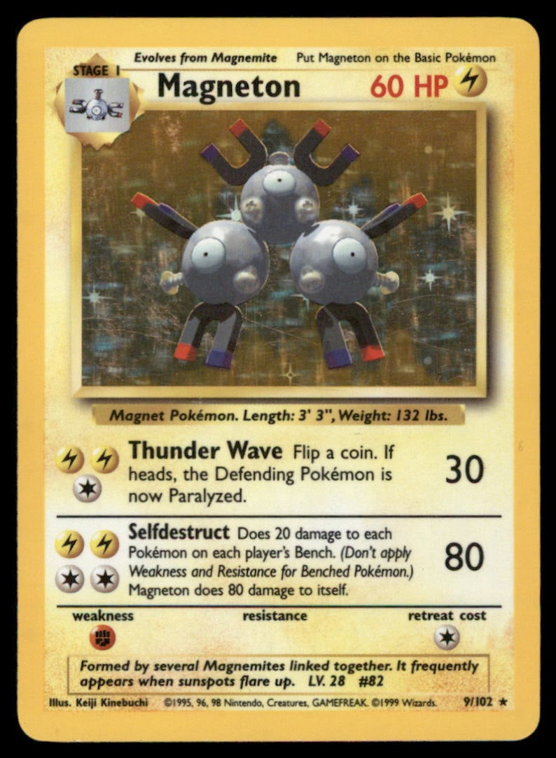 Magneton Base Set #009/102 Holo Pokemon Card: We offer combined shipping on multiple items. Buyers may also arrange their own shipping. LiveShipping is a separate and independent option for shipping that is NOT a part of the auction house or thei