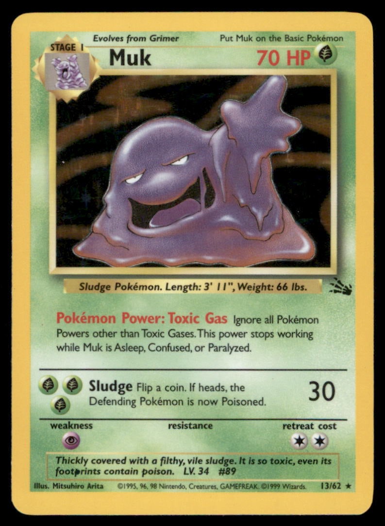 Muk (13) Fossil #13/62 Holo Pokemon Card: We offer combined shipping on multiple items. Buyers may also arrange their own shipping. LiveShipping is a separate and independent option for shipping that is NOT a part of the auction house or thei