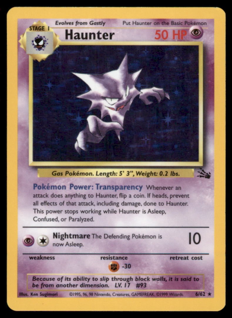 Haunter 6/62 Holo Fossil Pokemon Card: We offer combined shipping on multiple items. Buyers may also arrange their own shipping. LiveShipping is a separate and independent option for shipping that is NOT a part of the auction house or thei