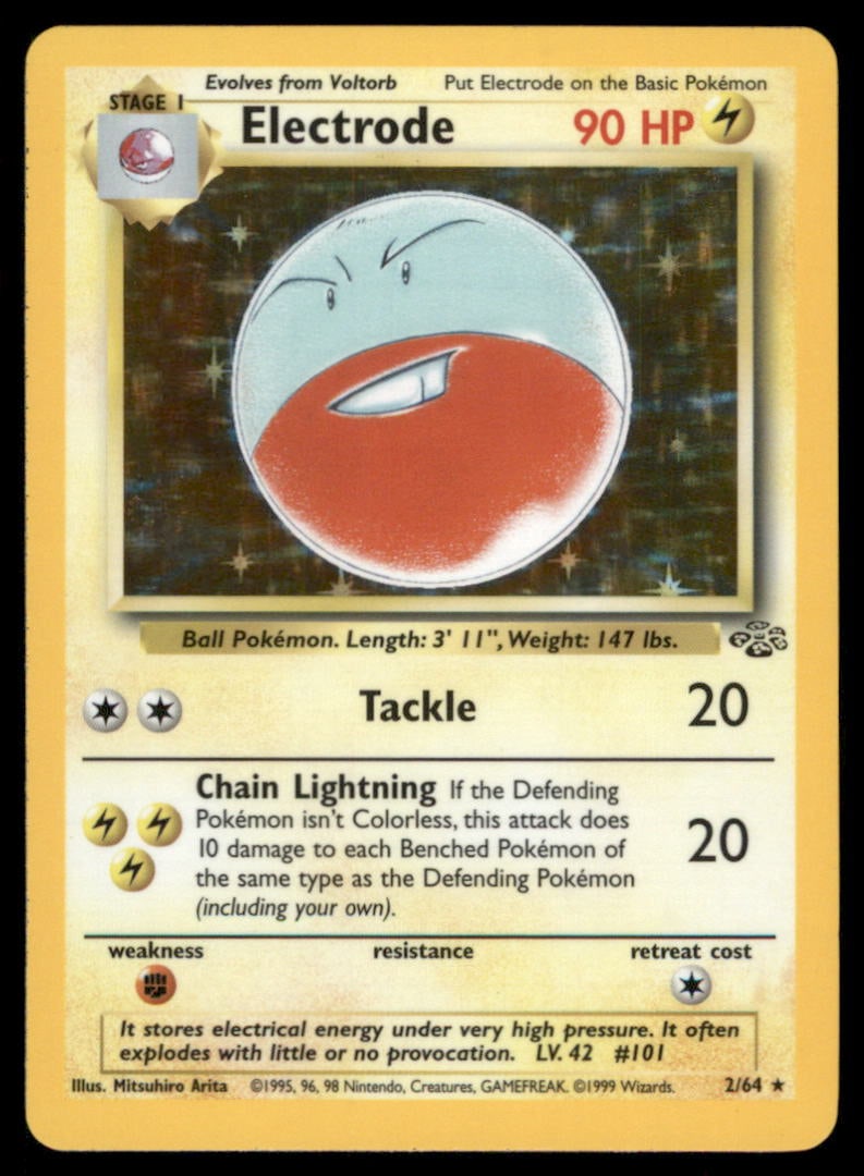 Electrode 2/64 Holo Jungle Pokemon Card: We offer combined shipping on multiple items. Buyers may also arrange their own shipping. LiveShipping is a separate and independent option for shipping that is NOT a part of the auction house or thei