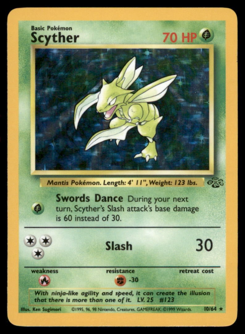 Scyther 10/64 Holo Jungle Pokemon Card: We offer combined shipping on multiple items. Buyers may also arrange their own shipping. LiveShipping is a separate and independent option for shipping that is NOT a part of the auction house or thei