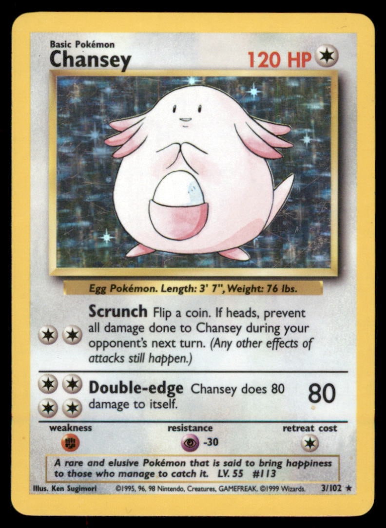 Chansey 3/102 Holo Base Set Unlimited Pokemon Card: We offer combined shipping on multiple items. Buyers may also arrange their own shipping. LiveShipping is a separate and independent option for shipping that is NOT a part of the auction house or thei