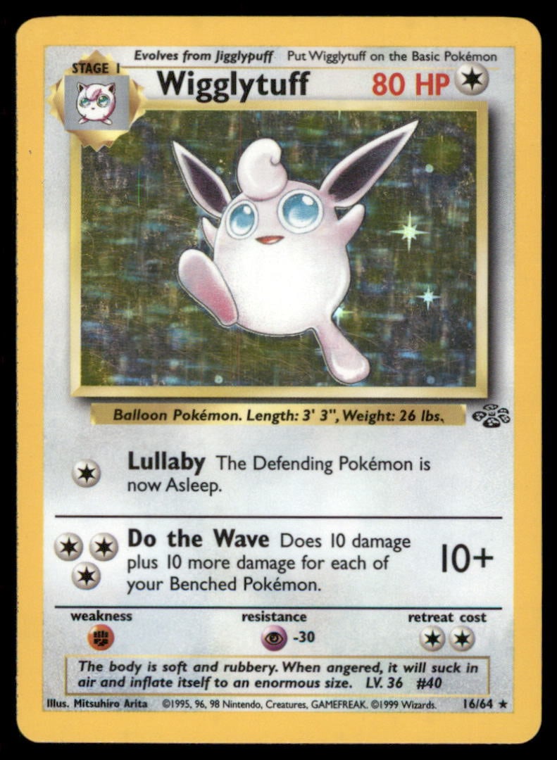 Wigglytuff 16/64 Holo Jungle Pokemon Card: We offer combined shipping on multiple items. Buyers may also arrange their own shipping. LiveShipping is a separate and independent option for shipping that is NOT a part of the auction house or thei