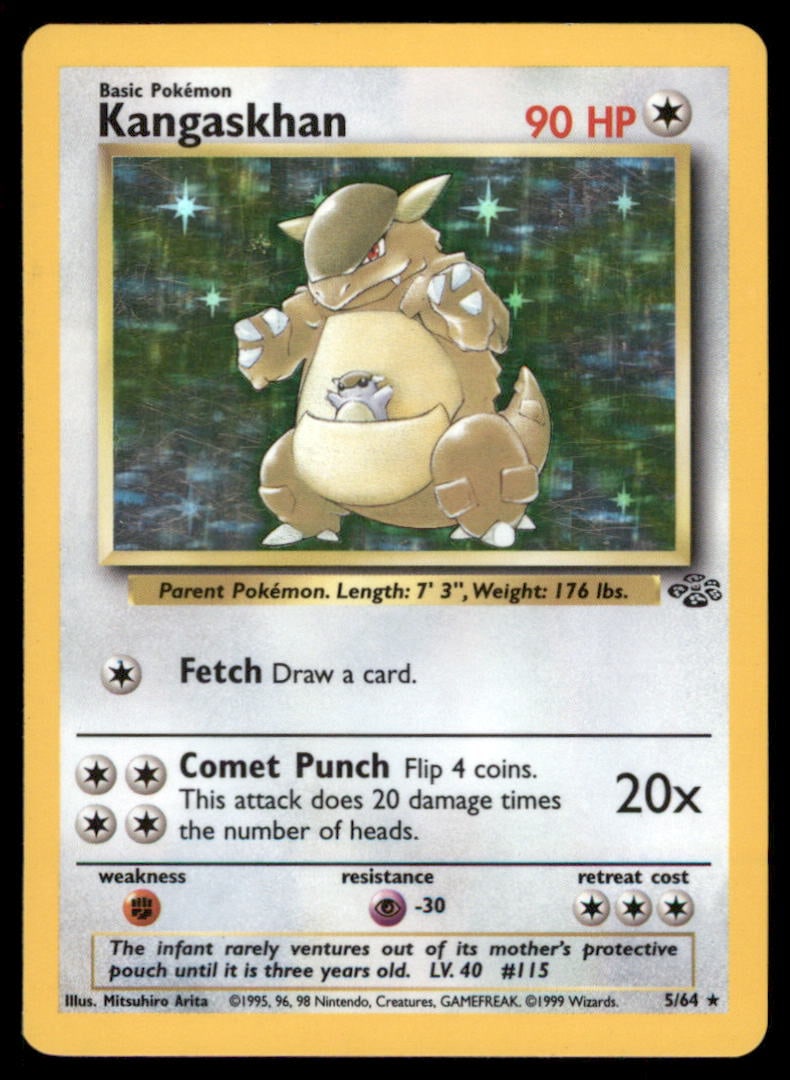 Kangaskhan 5/64 Holo Jungle Pokemon Card: We offer combined shipping on multiple items. Buyers may also arrange their own shipping. LiveShipping is a separate and independent option for shipping that is NOT a part of the auction house or thei