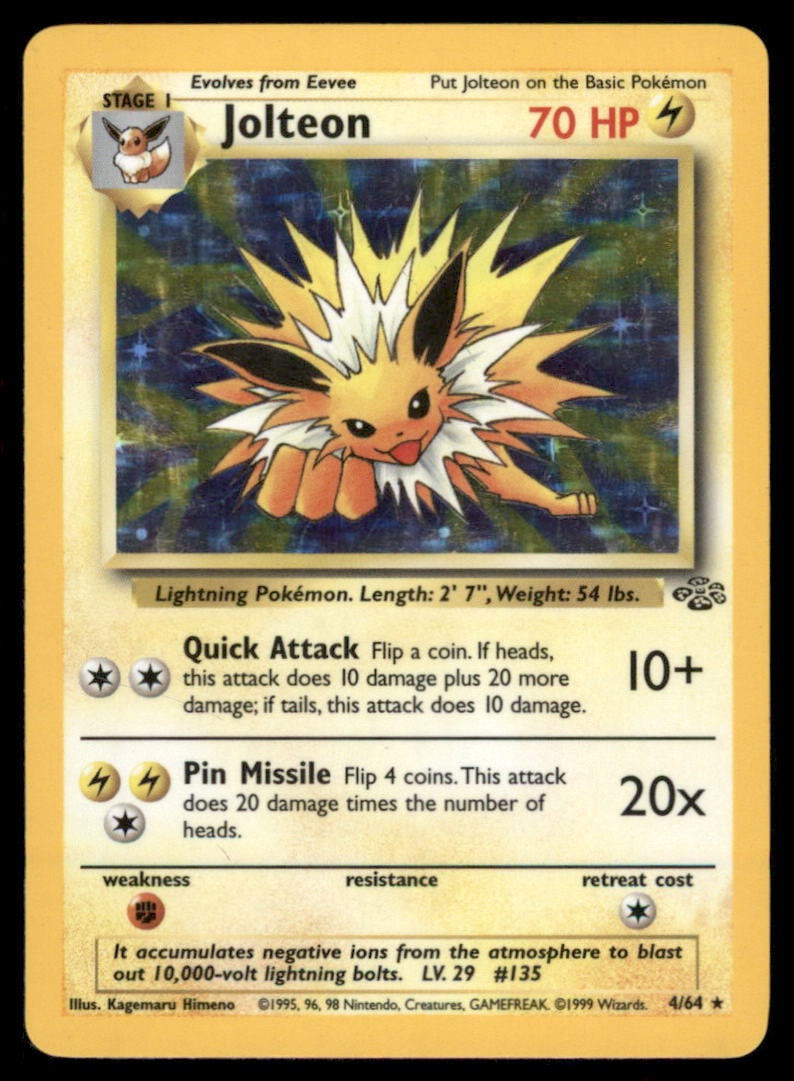 Jolteon 4/64 Holo Jungle Pokemon Card: We offer combined shipping on multiple items. Buyers may also arrange their own shipping. LiveShipping is a separate and independent option for shipping that is NOT a part of the auction house or thei