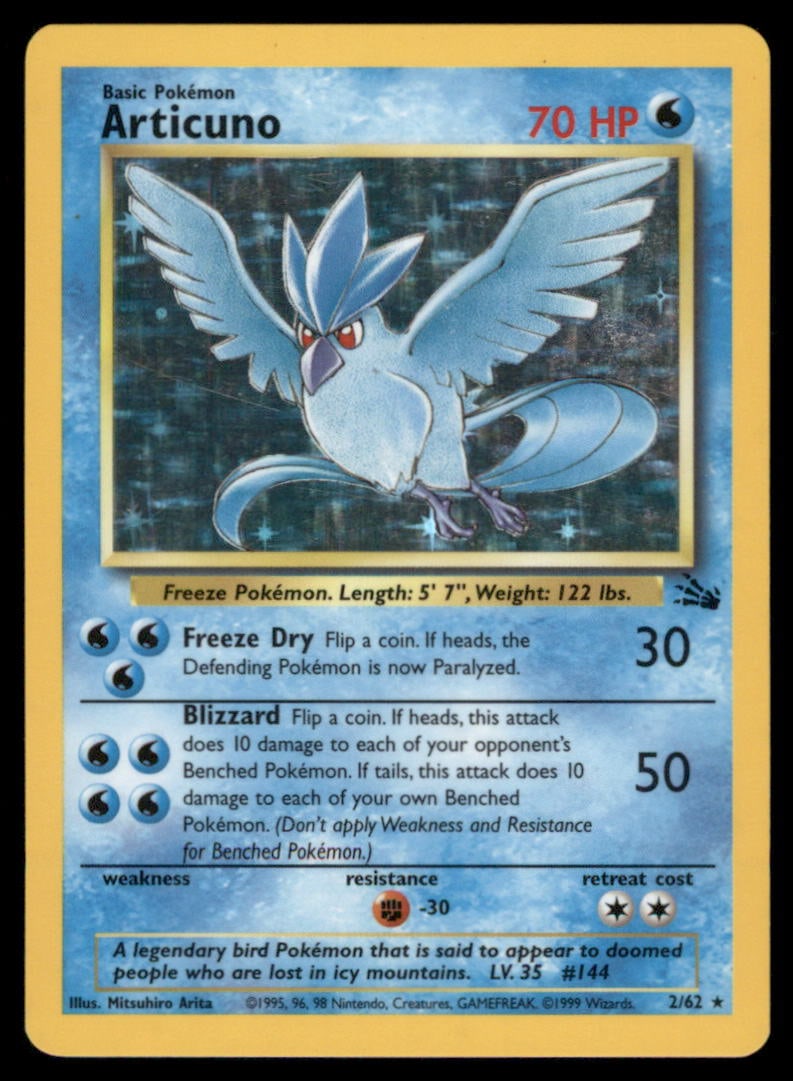 Articuno 2/62 Holo Fossil Pokemon Card: We offer combined shipping on multiple items. Buyers may also arrange their own shipping. LiveShipping is a separate and independent option for shipping that is NOT a part of the auction house or thei