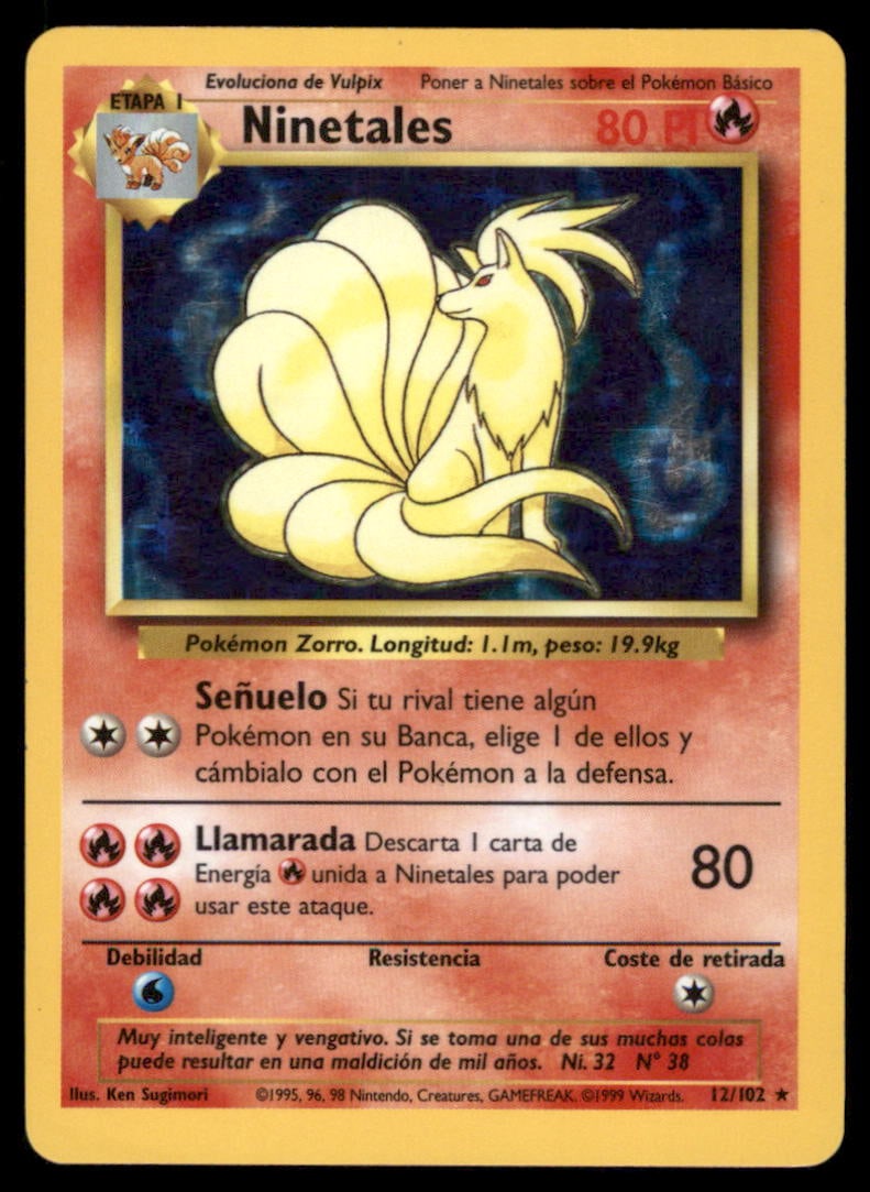 Ninetales 12/102 Holo Base Set Unlimited Pokemon Card Holo (1 of 2)