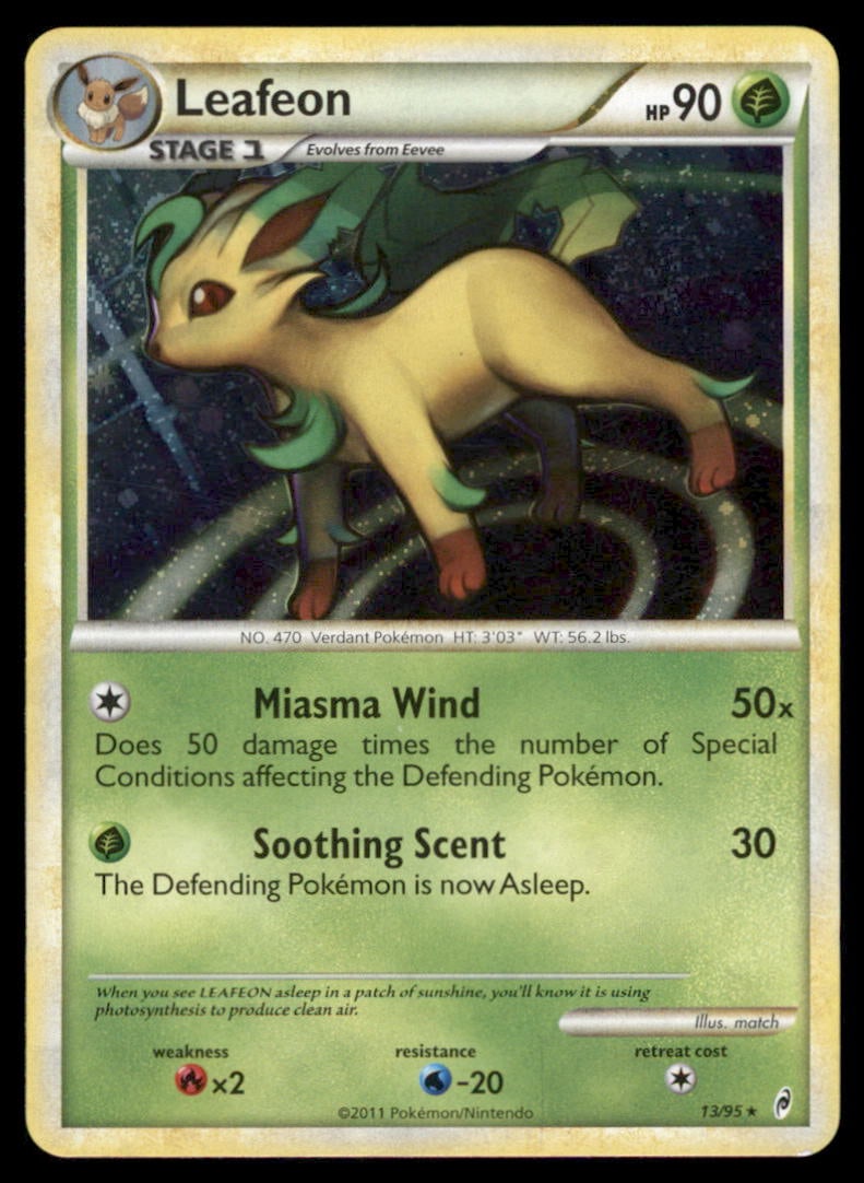 Leafeon 13/95 Holo Call of Legends Pokemon Card Holo (1 of 2)