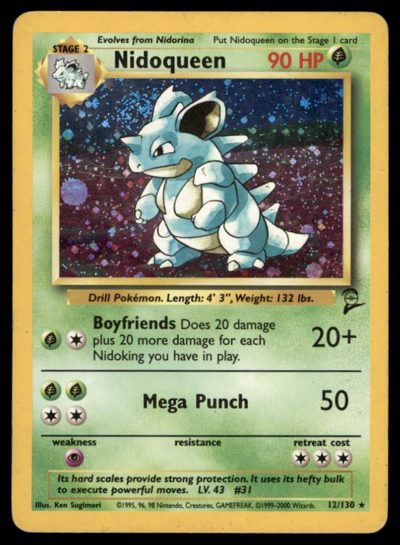 Nidoqueen 12/130 Holo Base Set 2 Pokemon Card Holo: We offer combined shipping on multiple items. Buyers may also arrange their own shipping. LiveShipping is a separate and independent option for shipping that is NOT a part of the auction house or thei