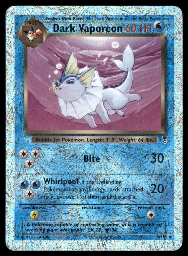 Dark Vaporeon 9/110 Holo Legendary Collection Pokemon Card Reverse Holo: We offer combined shipping on multiple items. Buyers may also arrange their own shipping. LiveShipping is a separate and independent option for shipping that is NOT a part of the auction house or thei