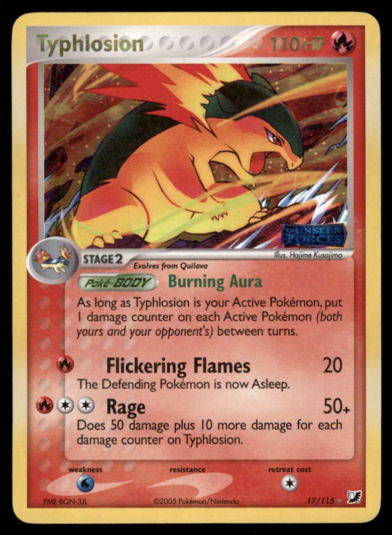 Typhlosion Stamped 17/115 Holo Unseen Forces Pokemon Card: We offer combined shipping on multiple items. Buyers may also arrange their own shipping. LiveShipping is a separate and independent option for shipping that is NOT a part of the auction house or thei