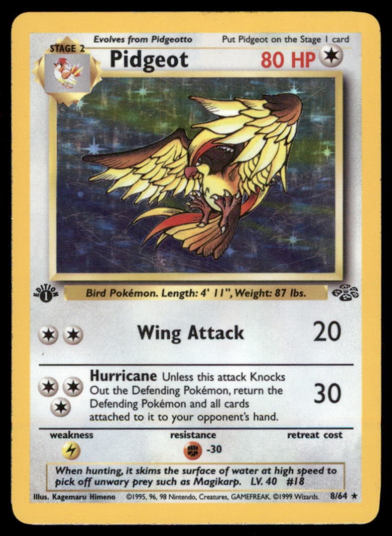 Pidgeot 8/64 Holo Jungle Pokemon Card 1st Edition Holo: We offer combined shipping on multiple items. Buyers may also arrange their own shipping. LiveShipping is a separate and independent option for shipping that is NOT a part of the auction house or thei