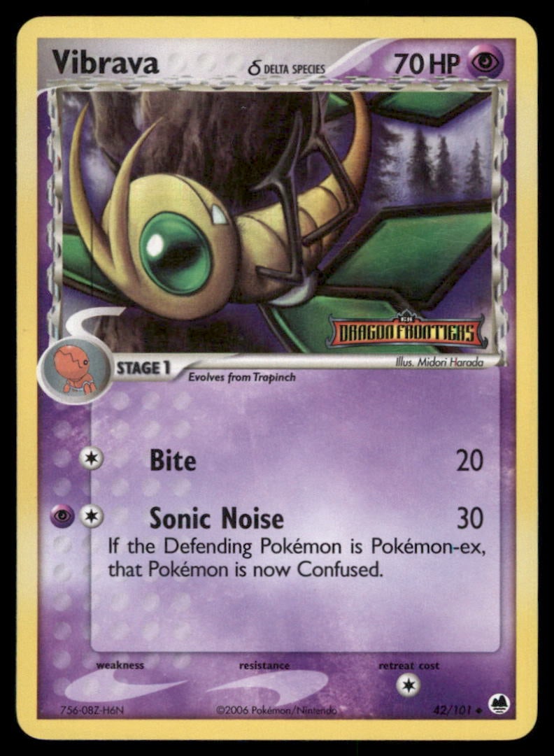 Vibrava 42/101 Dragon Frontiers Pokemon Card Reverse Holo: We offer combined shipping on multiple items. Buyers may also arrange their own shipping. LiveShipping is a separate and independent option for shipping that is NOT a part of the auction house or thei