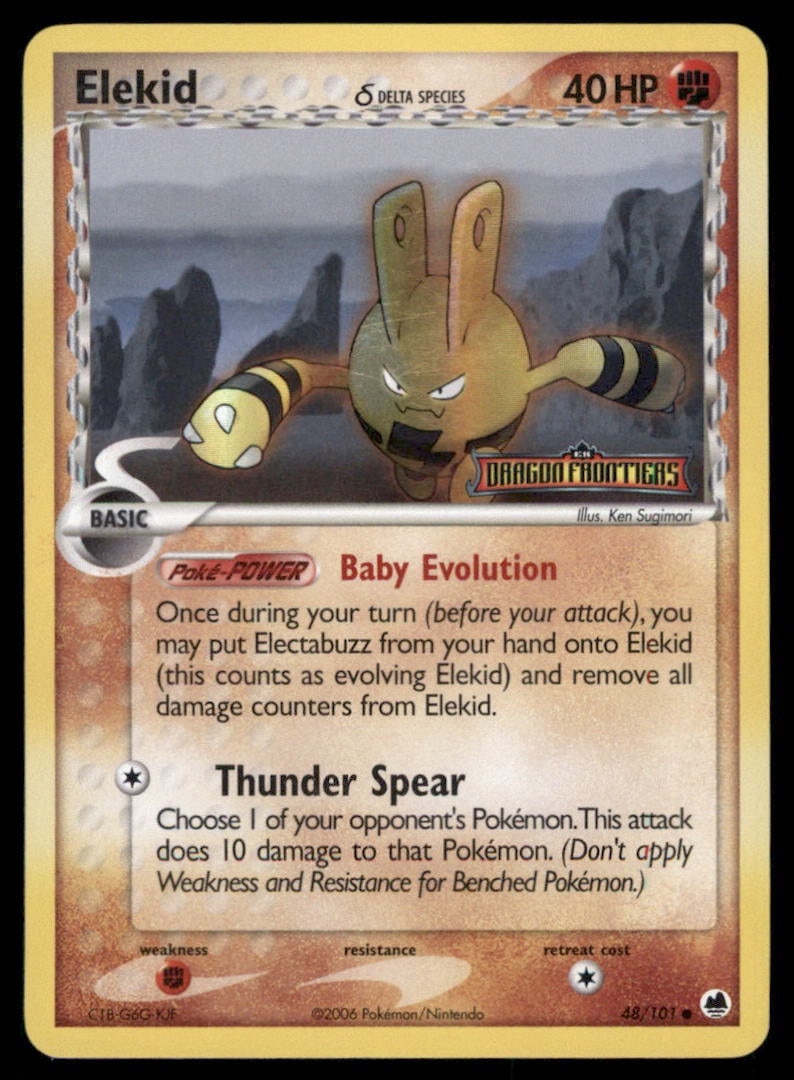 Elekid Stamped 48/101 Dragon Frontiers Pokemon Card Reverse Holo: We offer combined shipping on multiple items. Buyers may also arrange their own shipping. LiveShipping is a separate and independent option for shipping that is NOT a part of the auction house or thei