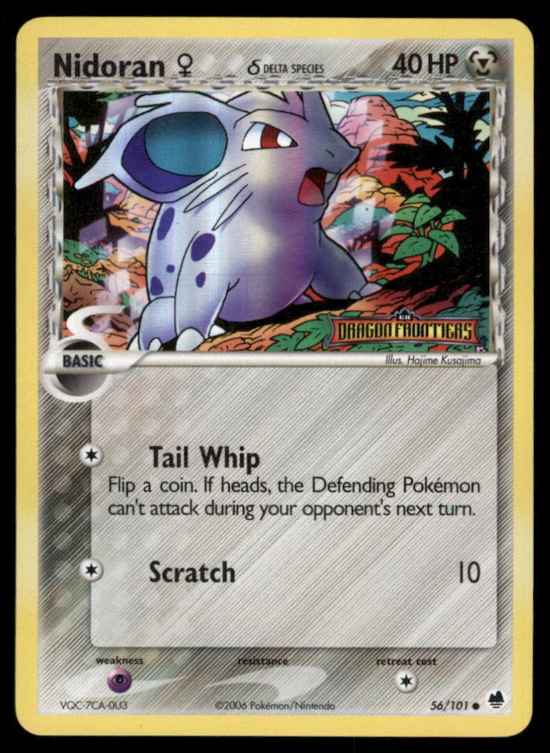 Nidoran F Stamped 56/101 Dragon Frontiers Pokemon Card Reverse Holo: We offer combined shipping on multiple items. Buyers may also arrange their own shipping. LiveShipping is a separate and independent option for shipping that is NOT a part of the auction house or thei