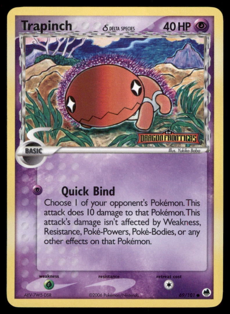 Trapinch Stamped 69/101 Dragon Frontiers Pokemon Card Reverse Holo: We offer combined shipping on multiple items. Buyers may also arrange their own shipping. LiveShipping is a separate and independent option for shipping that is NOT a part of the auction house or thei