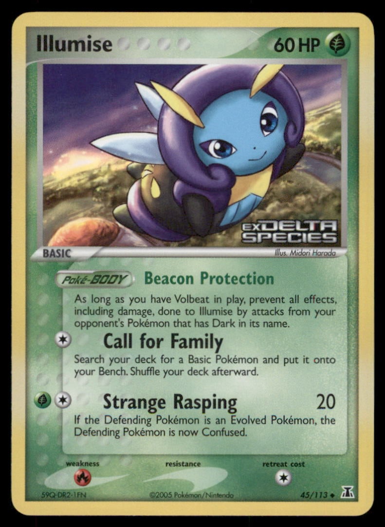 Illumise Stamped 45/113 Delta Species Pokemon Card Reverse Holo: We offer combined shipping on multiple items. Buyers may also arrange their own shipping. LiveShipping is a separate and independent option for shipping that is NOT a part of the auction house or thei