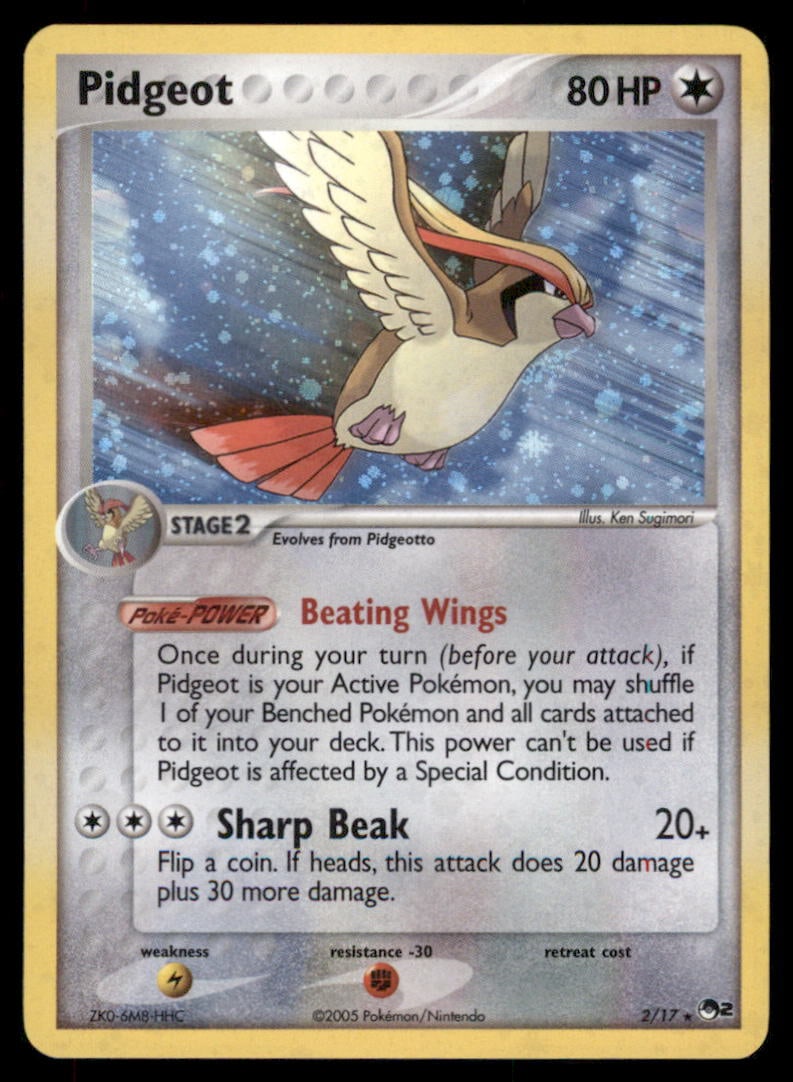 Pidgeot 2/17 POP Series 2 Pokemon Card Holo: We offer combined shipping on multiple items. Buyers may also arrange their own shipping. LiveShipping is a separate and independent option for shipping that is NOT a part of the auction house or thei