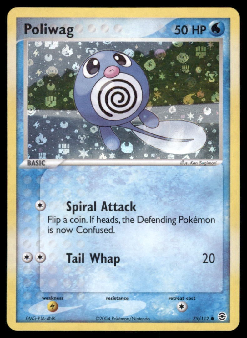 Poliwag 75/112 FireRed & LeafGreen Pokemon Card Reverse Holo: We offer combined shipping on multiple items. Buyers may also arrange their own shipping. LiveShipping is a separate and independent option for shipping that is NOT a part of the auction house or thei