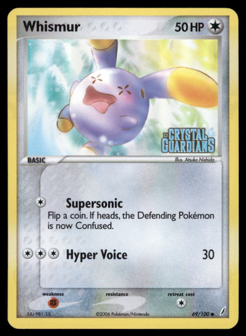 Whismur Stamped 69/100 Crystal Guardians Pokemon Card Reverse Holo: We offer combined shipping on multiple items. Buyers may also arrange their own shipping. LiveShipping is a separate and independent option for shipping that is NOT a part of the auction house or thei