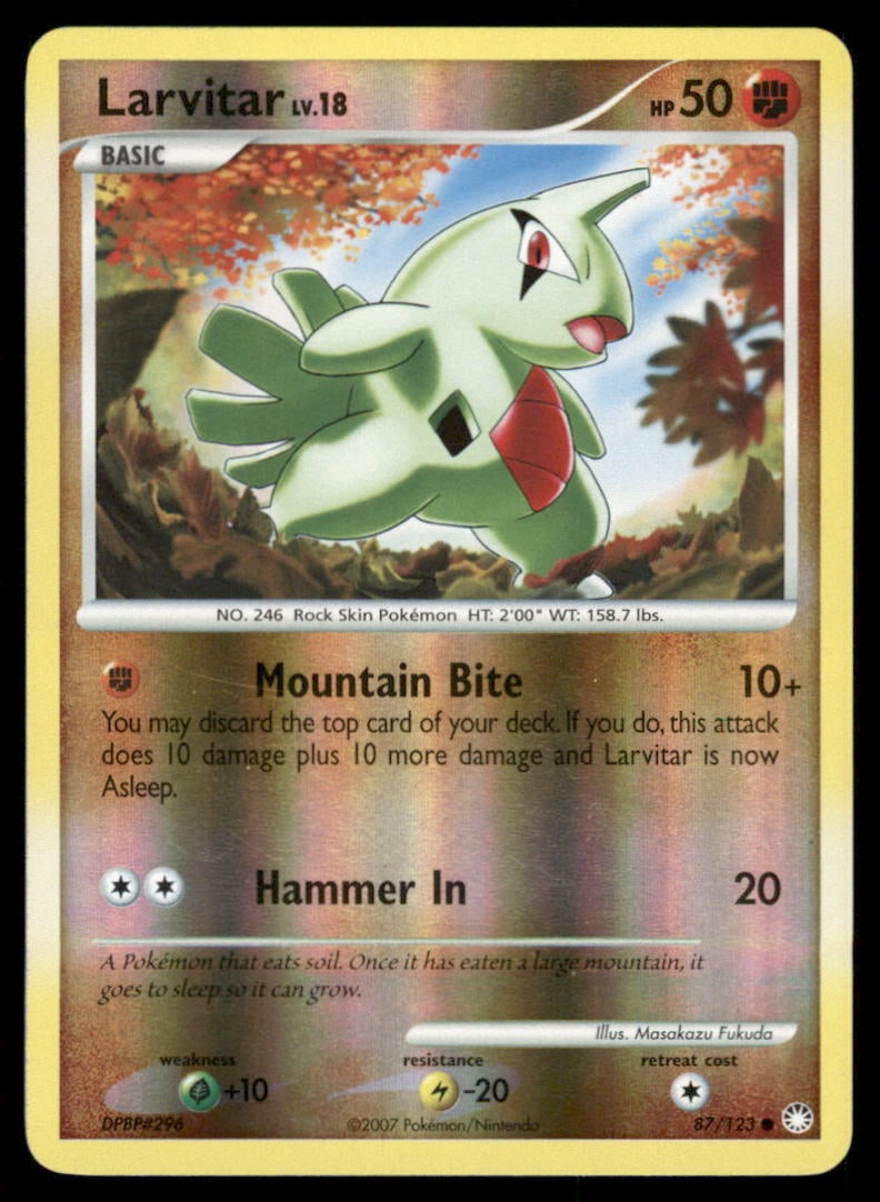 Larvitar 87/123 Mysterious Treasures Pokemon Card Reverse Holo: We offer combined shipping on multiple items. Buyers may also arrange their own shipping. LiveShipping is a separate and independent option for shipping that is NOT a part of the auction house or thei