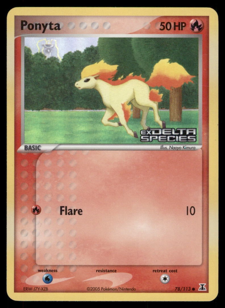 Ponyta Stamped 78/113 Delta Species Pokemon Card Reverse Holo (1 of 2)