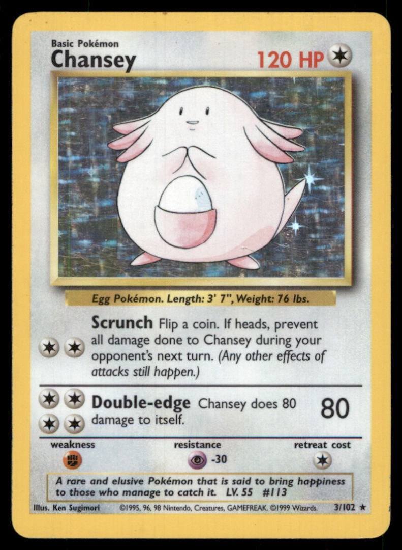 Chansey 3/102 Holo Base Set Unlimited Pokemon Card: We offer combined shipping on multiple items. Buyers may also arrange their own shipping. LiveShipping is a separate and independent option for shipping that is NOT a part of the auction house or thei
