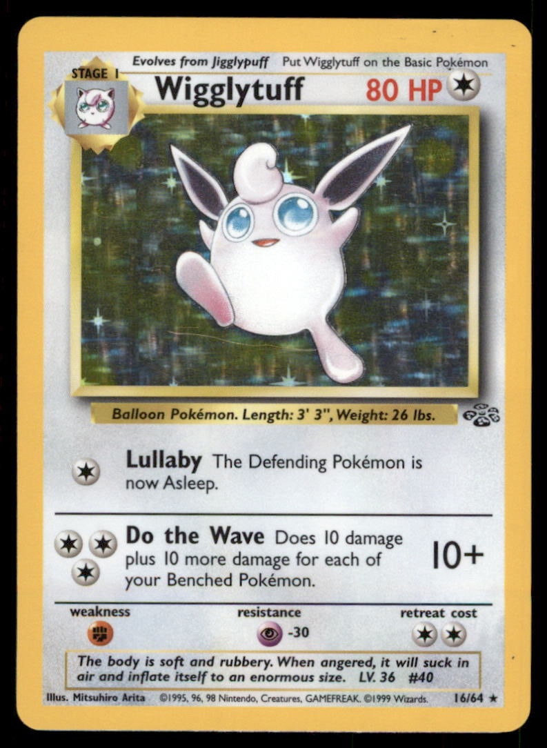 Wigglytuff 16/64 Holo Jungle Pokemon Card: We offer combined shipping on multiple items. Buyers may also arrange their own shipping. LiveShipping is a separate and independent option for shipping that is NOT a part of the auction house or thei