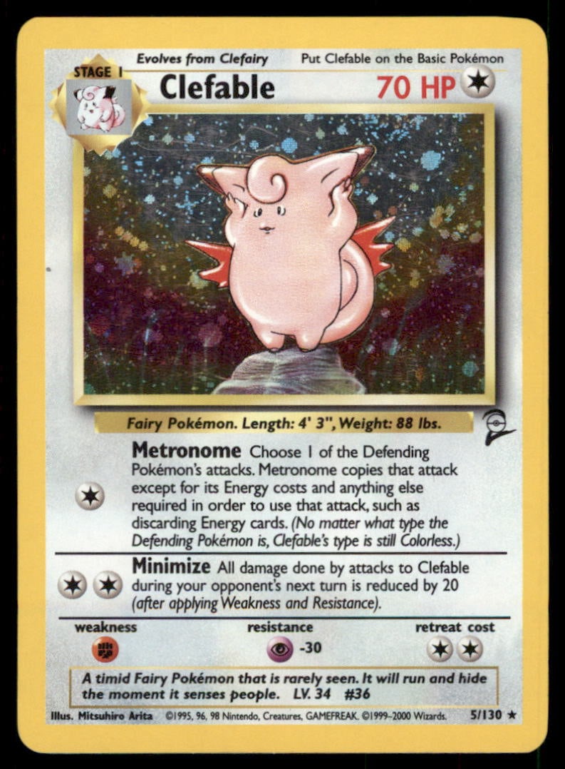 Clefable 5/130 Holo Base Set 2 Pokemon Card: We offer combined shipping on multiple items. Buyers may also arrange their own shipping. LiveShipping is a separate and independent option for shipping that is NOT a part of the auction house or thei