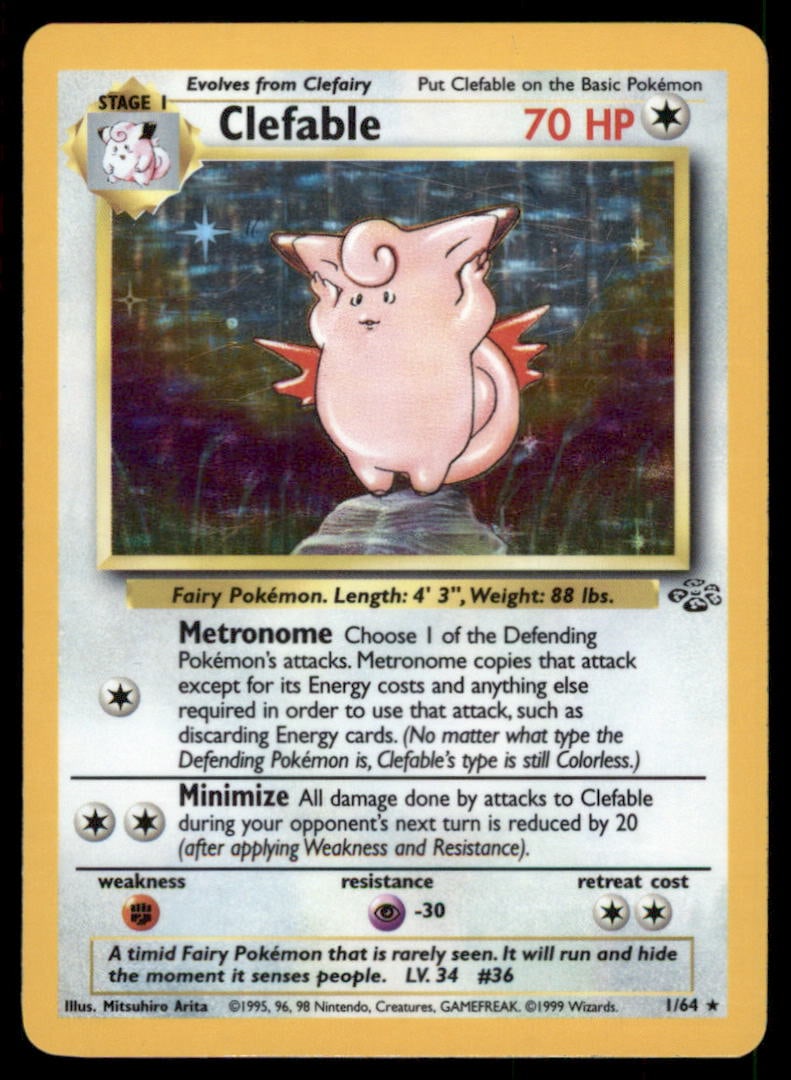 Clefable (Prerelease) 01/64 Holo WoTC Promo Pokemon Card: We offer combined shipping on multiple items. Buyers may also arrange their own shipping. LiveShipping is a separate and independent option for shipping that is NOT a part of the auction house or thei